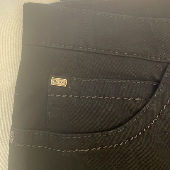 GB Sz 18  Soft Black 96% Cotton & 4% Elastane Straight Leg Pants w F & B Pockets - Picture 4 of 16